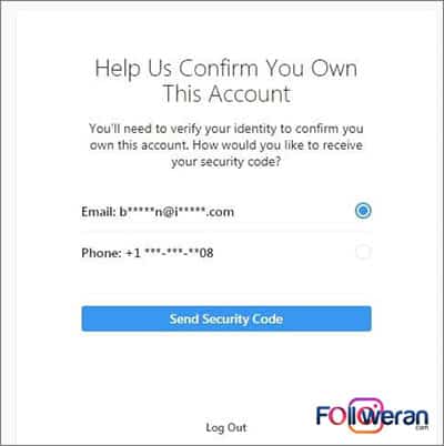 راه حل دوم برای حل مشکل help us confirm you own this account در اینستاگرام