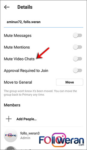 روش بی صدا کردن ویدیو چت گروه اینستاگرام