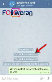 نشان دادن اسکرین شات در سکرت چت تلگرام