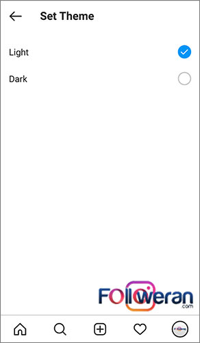 فعالسازی Dark Mode اینستاگرام با گزینه Dark