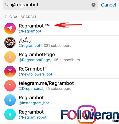 دانلود عکس پروفایل در اینستاگرام با ربات Regram