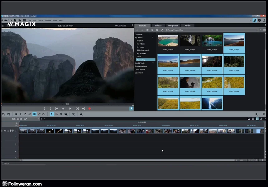 Magix Movie Edit از بهترین برنامه های ساخت کلیپ برای اینستاگرام در سیستم