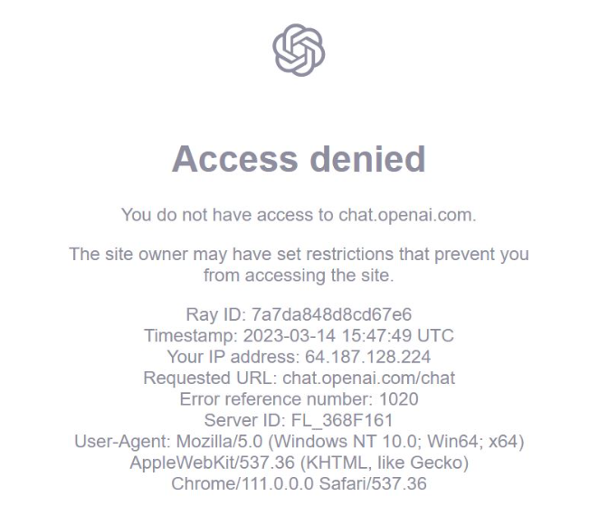 رفع خطای Access denied  You do not have access to chat.openai.com.  The site owner may have set restrictions that prevent you from accessing the site