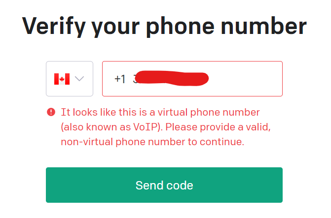 رفع خطای It looks like this is a virtual phone number (also known as VoIP). Please provide a valid, non-virtual phone number to continue