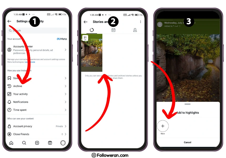 مراحل ساخت هایلایت با استوری های آرشیو اینستاگرام چیست؟