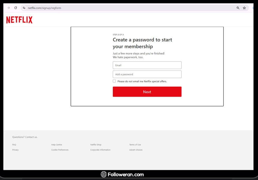 آموزش ساخت اکانت نتفلیکس در کامپیوتر - 3