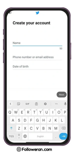 ساخت اکانت توییتر یا X در گوشی ایفون و اندروید