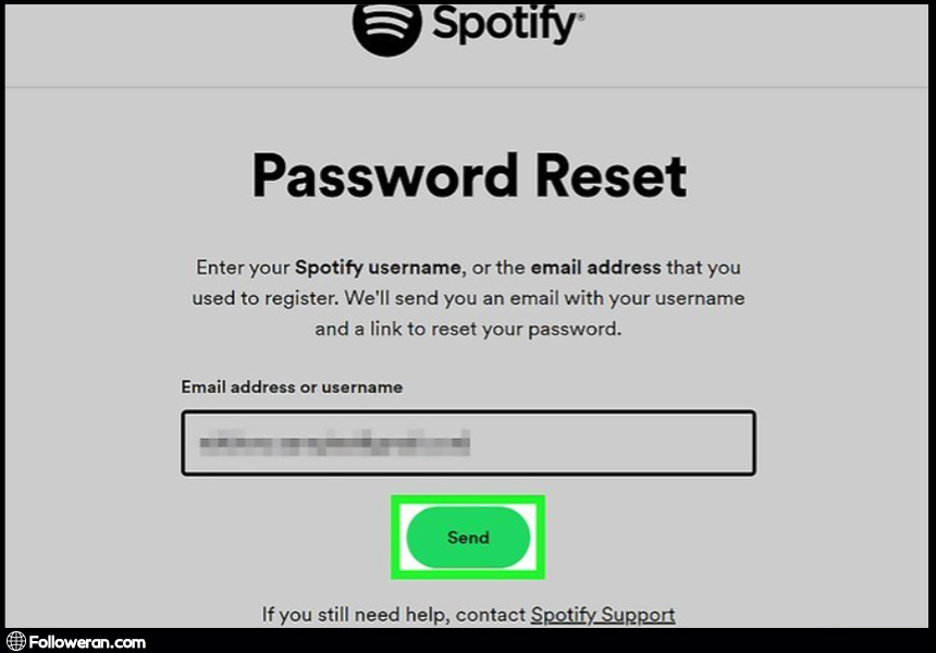 بازیابی یا reset پسورد فراموش‌شده اکانت اسپاتیفای