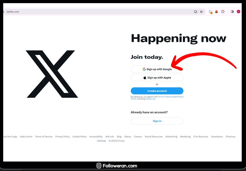 نحوه ساخت اکانت توییتر یا X در گوگل