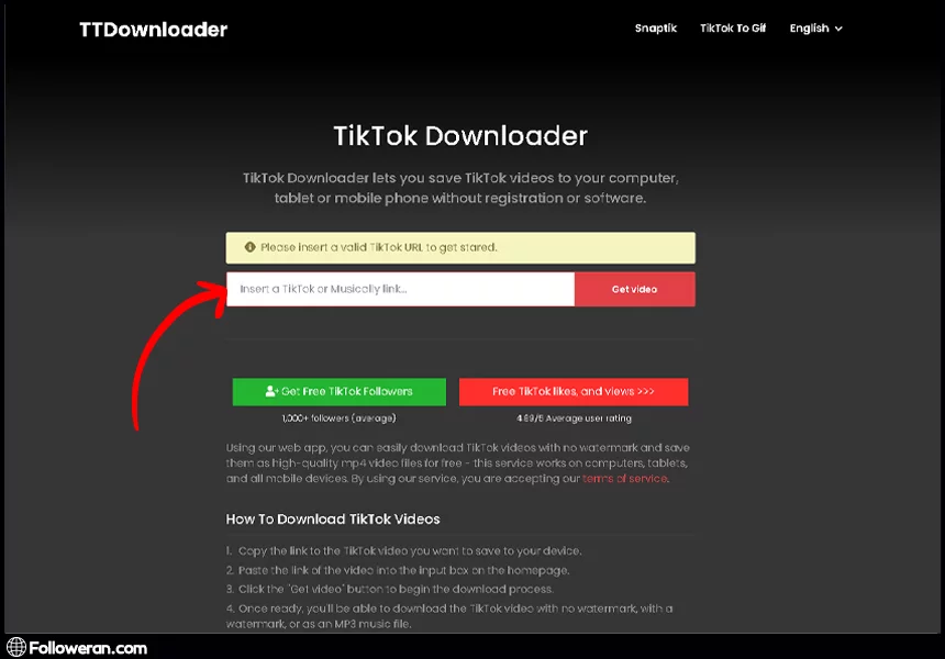 سایت TTDownloader برای دانلود از تیک تاک بدون واترمارک