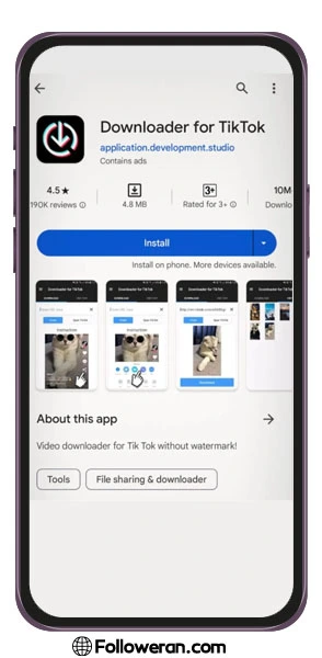 Downloader for TikTok برنامه دانلود ویدیوی تیک تاک در اندروید