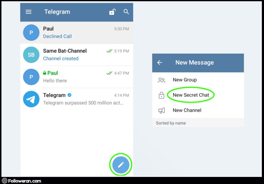 آموزش نحوه راه‌اندازی چت مخفی تلگرام