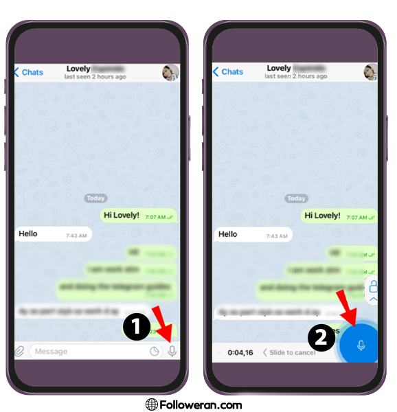 آموزش نحوه ارسال پیام صوتی در تلگرام
