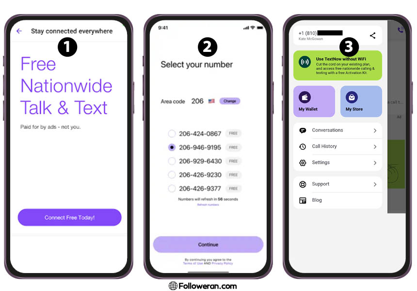 ساخت شماره مجازی پی پال با اپلیکیشن TextNow