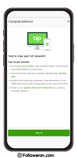 انتظار برای تایید برای ثبت نام در Upwork 