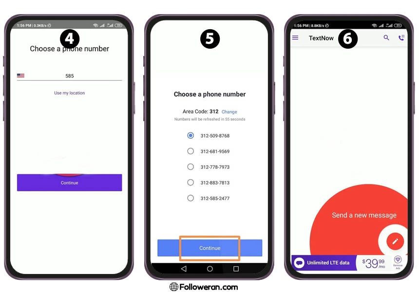 نحوه ساخت شماره مجازی آمریکا با textnow در گوشی