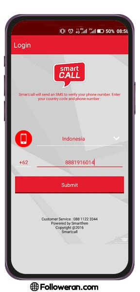  برنامه smartcall ساخت شماره مجازی رایگان اندونزی