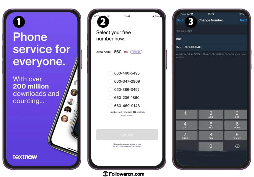 دانلود برنامه ساخت شماره مجازی تلگرام با TextNow