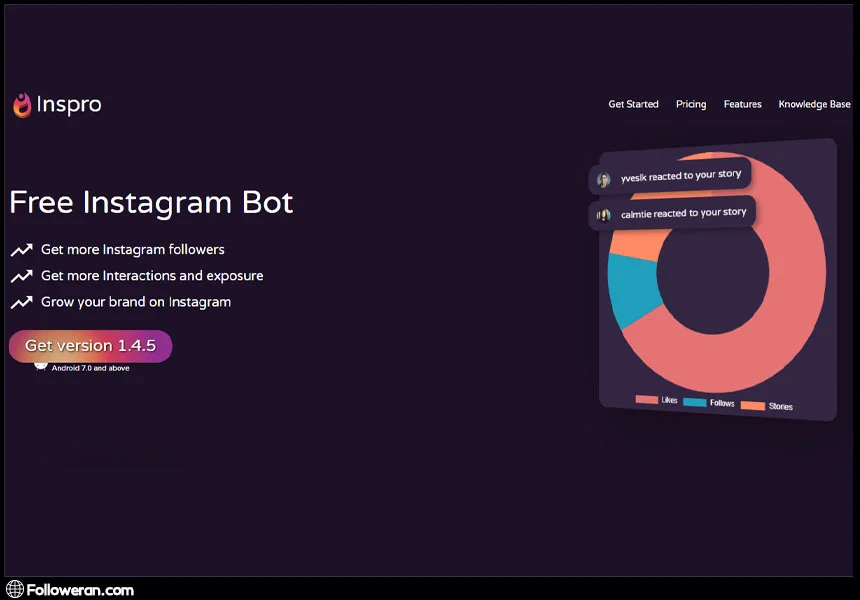 ربات Inspro برای خرید فالوور فیک اینستاگرام