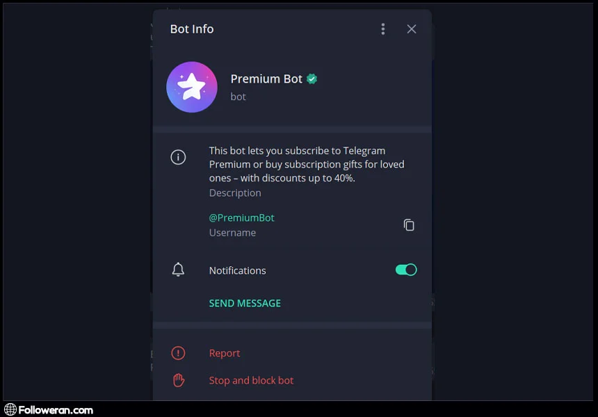 چگونه تلگرام پریمیوم را با ربات @PremiumBot کنیم؟