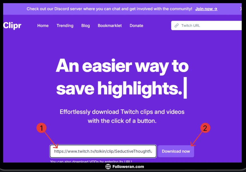 دانلود از Twitch با استفاده از وبسایت Clipr