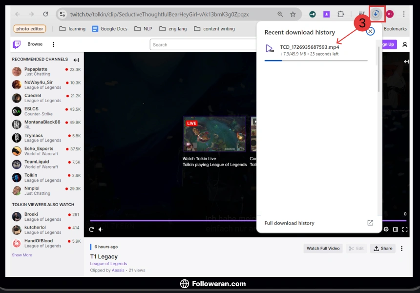 دانلود از Twitch با استفاده از افزونه مرورگر Twitch Downloader