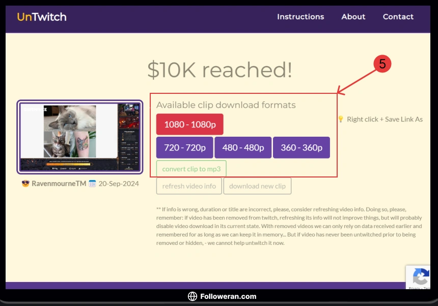 دانلود از Twitch با استفاده از وبسایت Untwitch