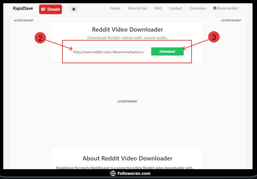 استفاده از وبسایت RedditSave برای دانلود از ردیت