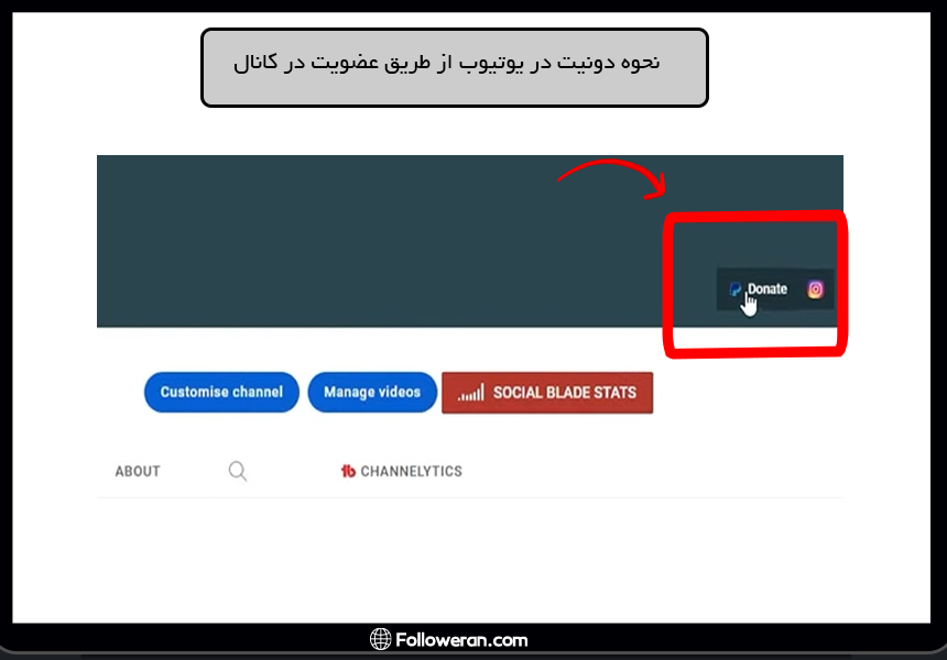 نحوه دونیت در یوتیوب از طریق عضویت در کانال