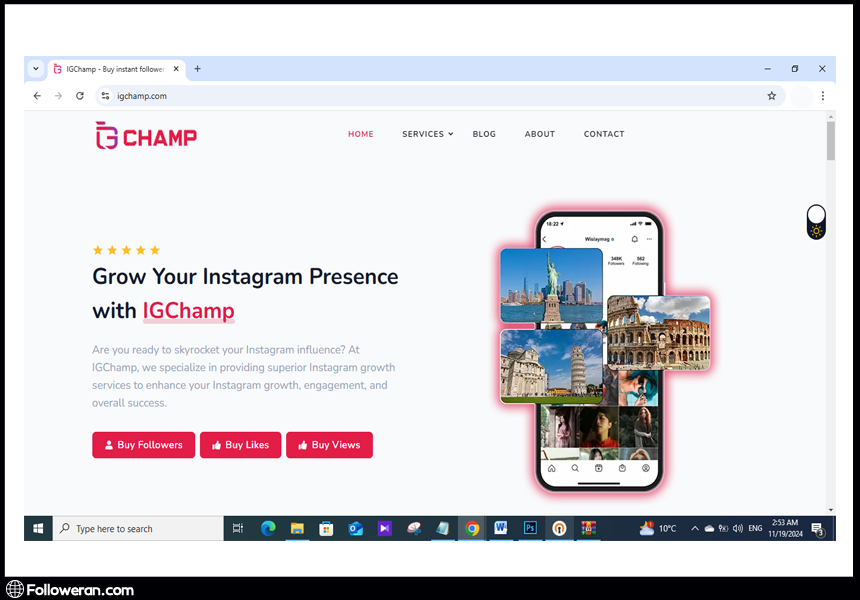 سایت IGChamp برای خرید فالوور از اینستا