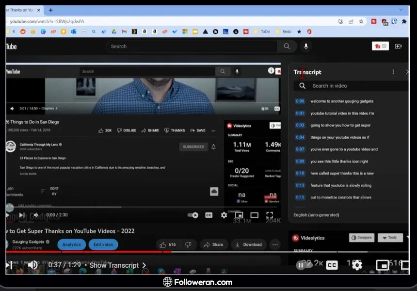 Get Transcript of a YouTube Video On Desktop- step 3