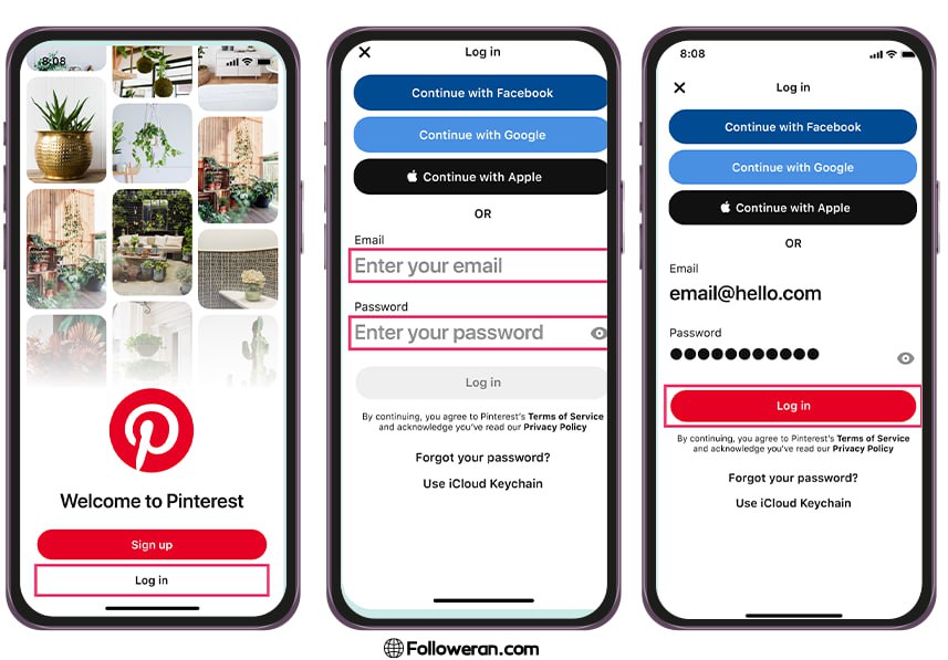 reactivate pinterest account in mobile and desktop