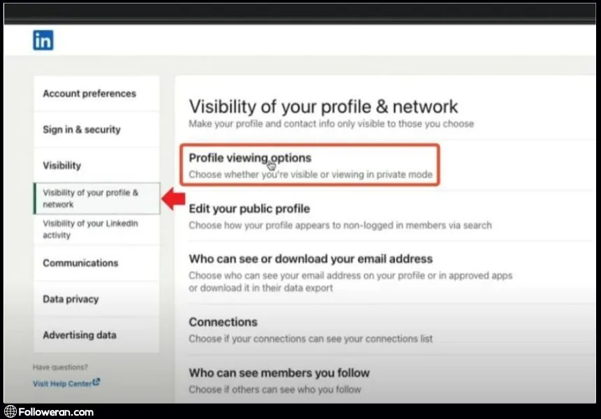 Activate LinkedIn Private Mode on Desktop - step3