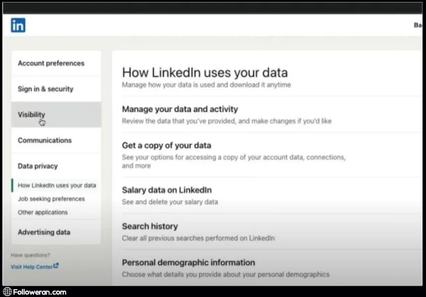 Activate LinkedIn Private Mode on Desktop - step2