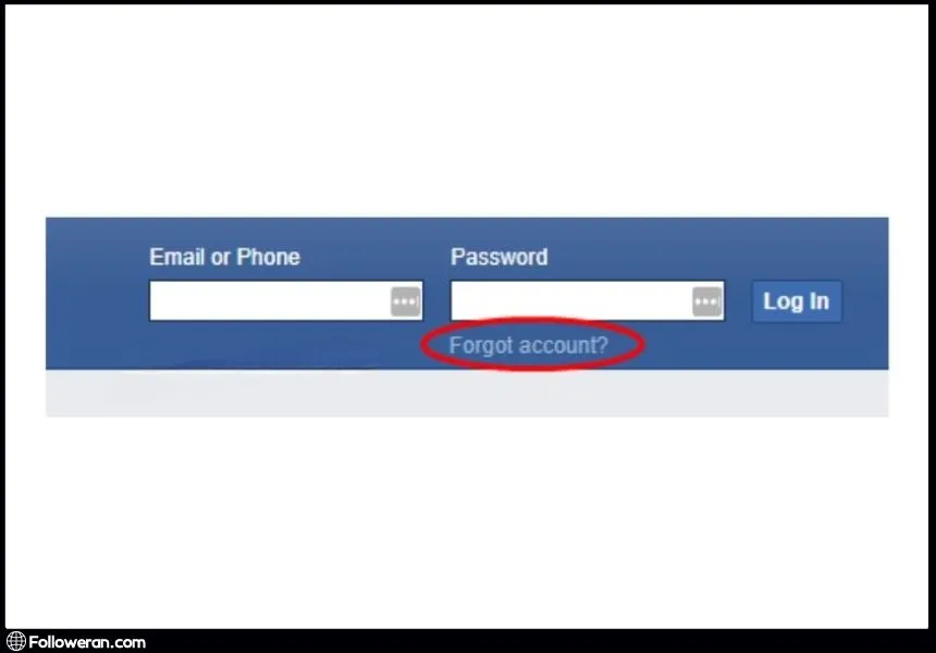 Initiating Recovery When You Forgot Password on Facebook - Step 1