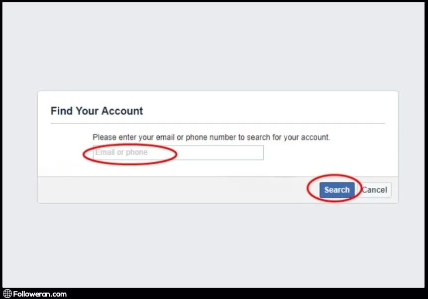 Initiating Recovery When You Forgot Password on Facebook - Step 2