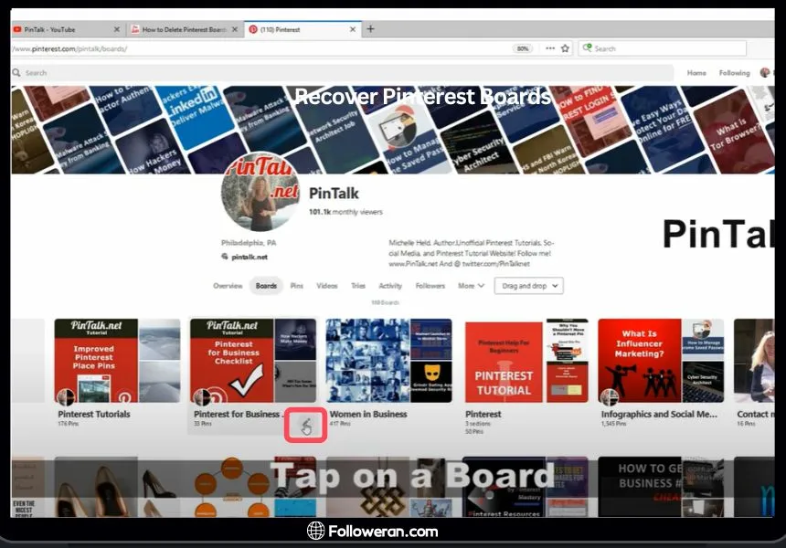 remove a board on Pinterest-edit