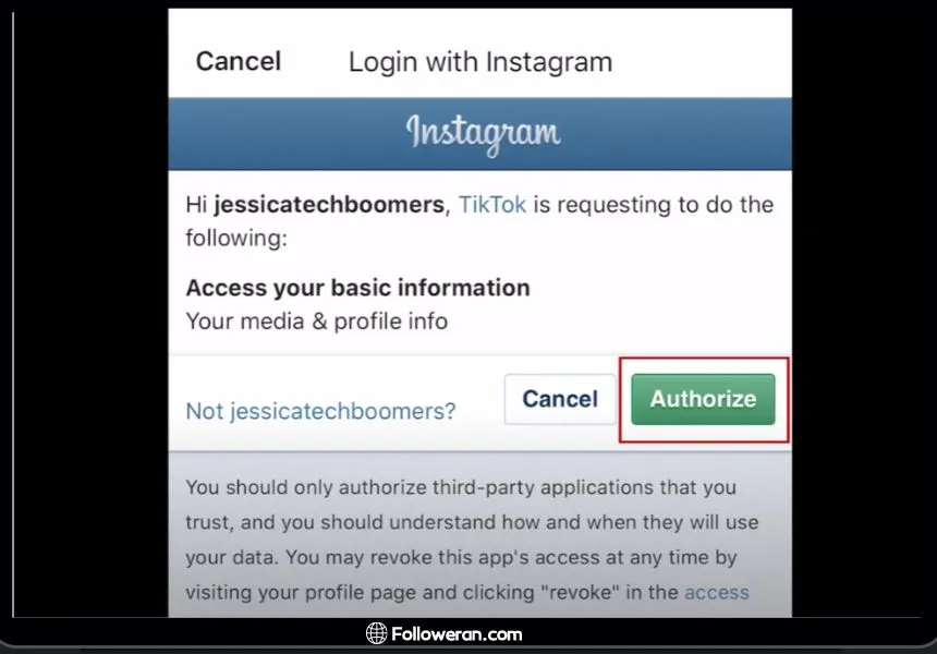 link Instagram to TikTok