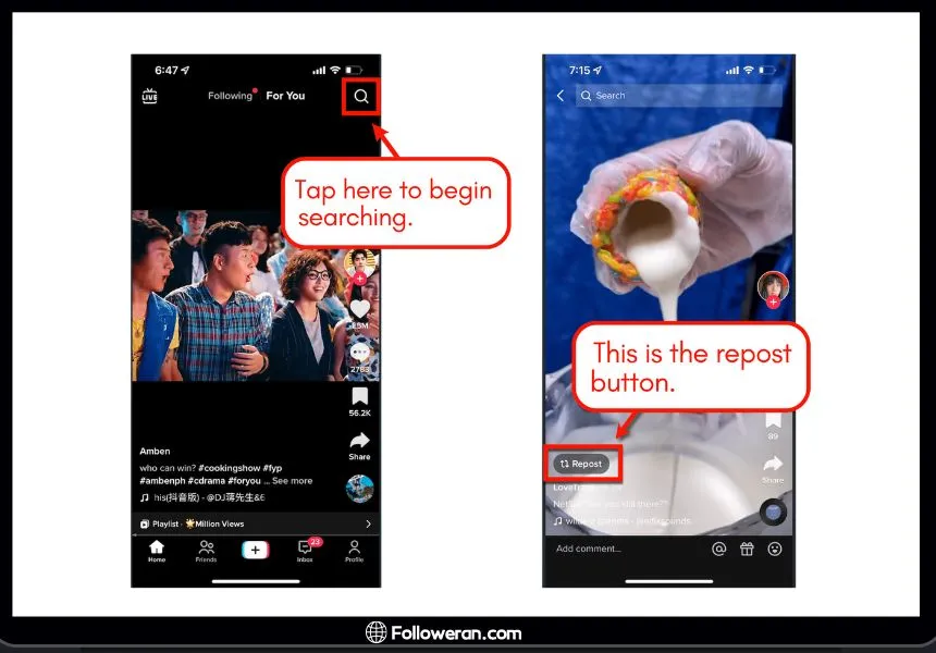 How to Repost on TikTok? - STEP 2