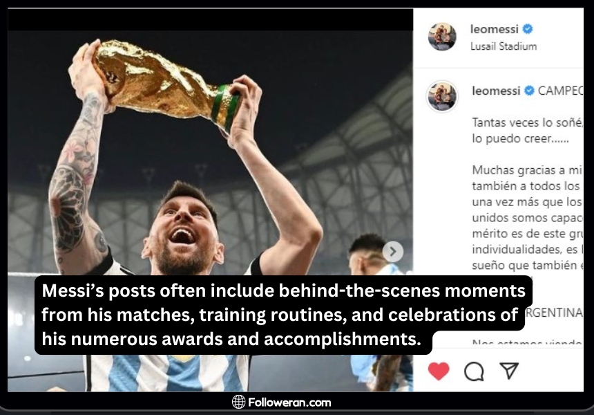 Messi’s Instagram profile is a treasure trove for football enthusiasts.