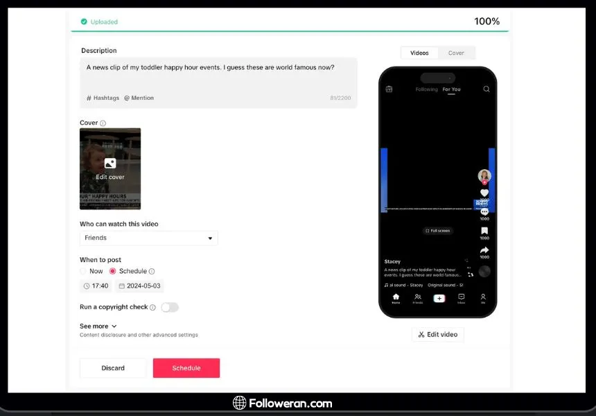How to Schedule TikTok Posts on Desktop? - step 2