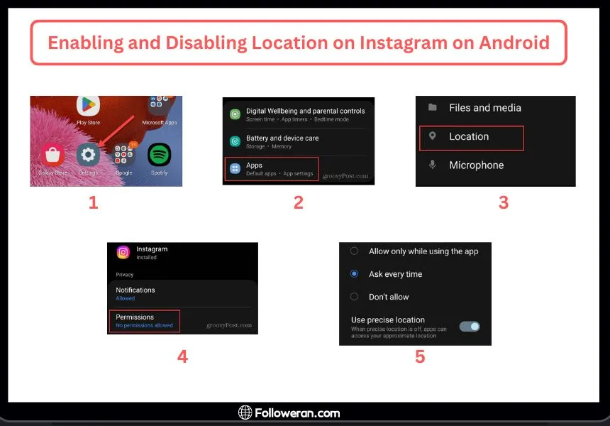 Enabling and Disabling Location on Instagram For Android Users