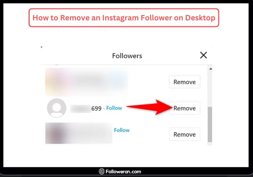 remove an Instagram follower Using the Instagram Desktop Version