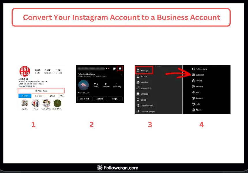 set up Instagram Shopping; Step 1: Convert Your Instagram Account to a Business Account