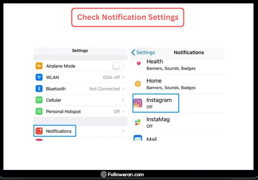 not getting Instagram like notifications - Device Notification Settings