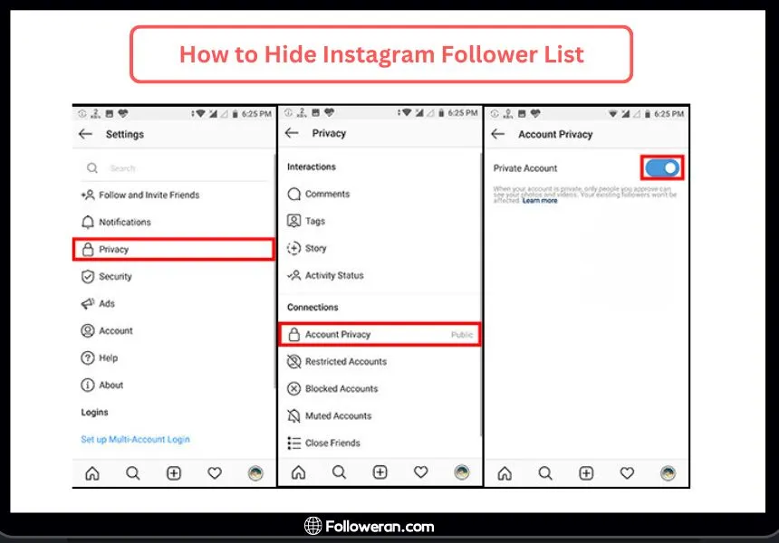 Hide Instagram Follower List: Make Your Account Private