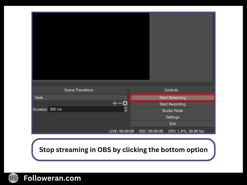 Stop Streaming in OBS