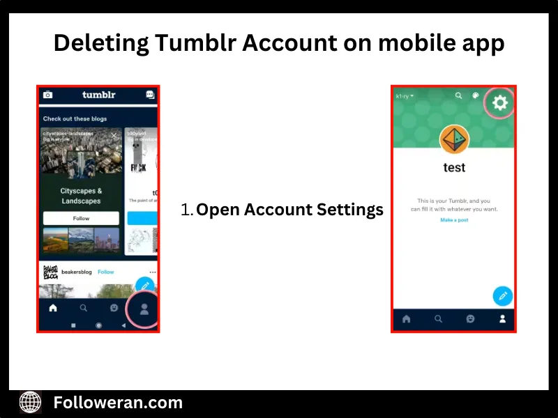 Deleting Tumblr Account on Mobile