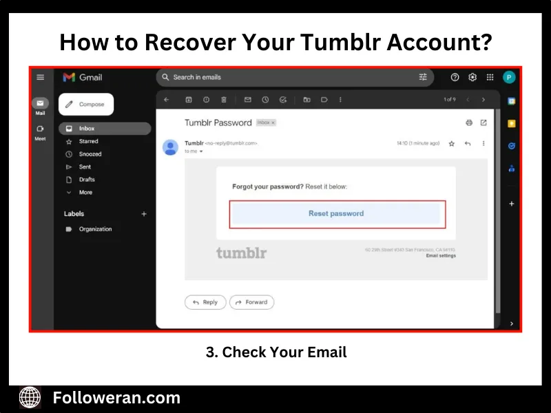 Solution for Tumblr account recovery