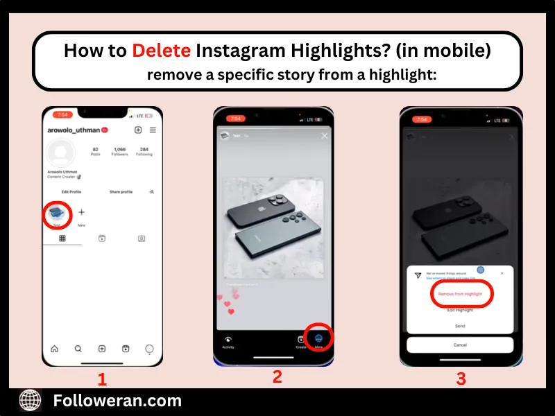 remove a specific story from a highlight
